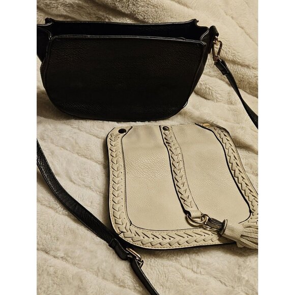 Coco + Carmen Pebbled Leather Convertible Crossbody Bag Tassel &Braided Detail - Picture 13 of 16